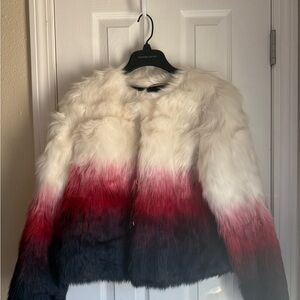 Tommy Hilfiger Red and Black Ombre Teddy Jacket